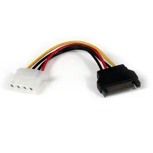 SATA auf LP4 Power Adapterkabel Stecker/Buchse schwarz 15cm SATA auf LP4 Power Adapterkabel Stecker/Buchse schwarz 15cm