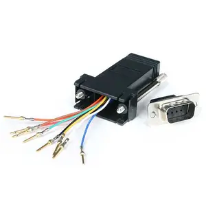 DB9 auf RJ45 Modular-Adapter Stecker/Buchse Schwarz DB9 auf RJ45 Modular-Adapter Stecker/Buchse Schwarz