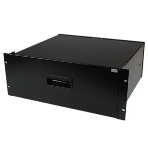 Rackschublade für 19" Rack aus Stahlblech 4HE Schwarz Rackschublade für 19" Rack aus Stahlblech 4HE Schwarz