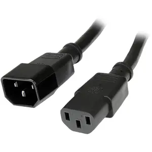 Kaltgeräte Verlängerungskabel C14/C13 Männlich/Weiblich Schwarz 1m Kaltgeräte Verlängerungskabel C14/C13 Männlich/Weiblich Schwarz 1m