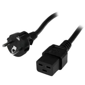 Kaltgerätekabel Schuko CEE7 to IEC 320 C19 schwarz 2m Kaltgerätekabel Schuko CEE7 to IEC 320 C19 schwarz 2m
