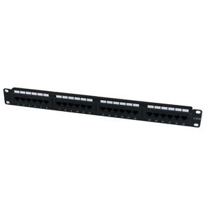 24-Port 1HE Rackmount Cat6 Patch Panel schwarz