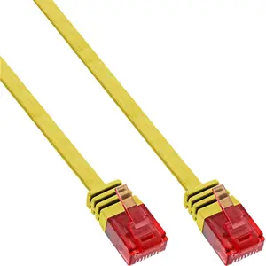 Patchkabel flach, U/UTP, Cat.6, gelb, 1m Patchkabel flach, U/UTP, Cat.6, gelb, 1m