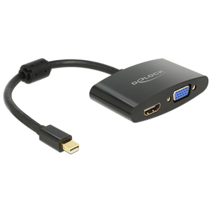 Adapter Mini-DisplayPort zu VGA/HDMI Stecker/Buchse Schwarz