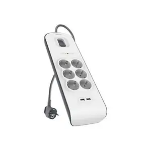 Surge Plus Überspannungsschutz, 6-Fach mit 2 x universal USB Ladeport, 2,4 A, 2 Meter Surge Plus Überspannungsschutz, 6-Fach mit 2 x universal USB Ladeport, 2,4 A, 2 Meter