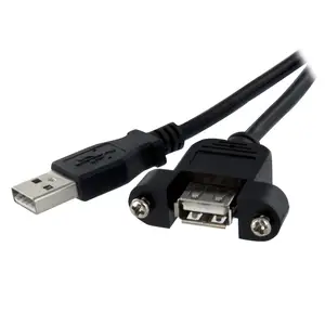 30cm USB A auf A Blendenmontage Kabel USB-A/USB-A Männlich/Weiblich Schwarz 0,6m 30cm USB A auf A Blendenmontage Kabel USB-A/USB-A Männlich/Weiblich Schwarz 0,6m