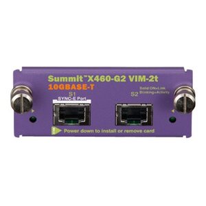 Optional Virtual Interface Module for the rear of the X460-G2 providing 2 10GBASE-T ports
