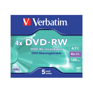 DVD-RW 4,7GB 4X silber 5er Pack JewelCase
