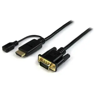 StarTech activees HDMI to VGA converter cable black 1,8 m StarTech activees HDMI to VGA converter cable black 1,8 m