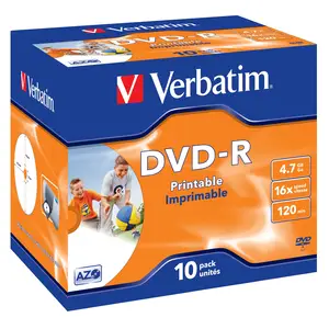 DVD-R 4.7GB 16X Printable 10 Stück Jewel Case DVD-R 4.7GB 16X Printable 10 Stück Jewel Case