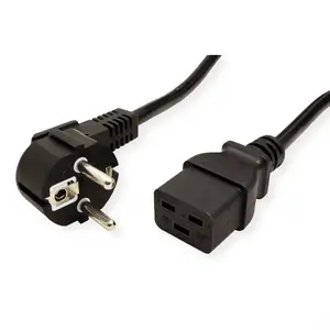 Netzkabel Schutzkontakt IEC320/C19 Stecker/Stecker Schwarz 3m Netzkabel Schutzkontakt IEC320/C19 Stecker/Stecker Schwarz 3m