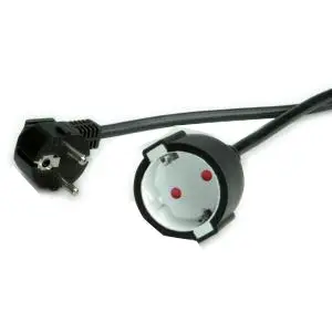 Schuko-Verlängerungskabel, 230VAC, schwarz, 5,0 m Schuko-Verlängerungskabel, 230VAC, schwarz, 5,0 m