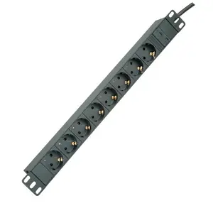 19" Steckdosenleiste 8fach + C14-Stecker Schwarz 2m 19" Steckdosenleiste 8fach + C14-Stecker Schwarz 2m