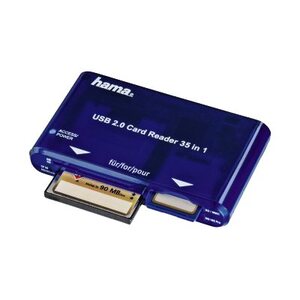 USB-2.0-Multikartenleser 35in1, SD/CF/MS/xD/SM, Blau Mindestbestellmenge von 50 Stk.