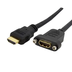 HDMI Kabel zur Panelmontage HDMI/HDMI Stecker/Buchse Schwarz 0,9m HDMI Kabel zur Panelmontage HDMI/HDMI Stecker/Buchse Schwarz 0,9m