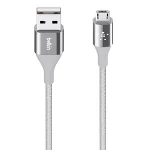 Duratek Micro-USB/USB Kabel mit DuPont Kevlar Silber 1,2 m Duratek Micro-USB/USB Kabel mit DuPont Kevlar Silber 1,2 m