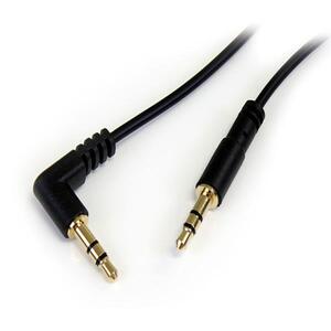 Audiokabel rechts gewinkelt 3,5mm/3,5mm Stecker/Stecker Schwarz 1,8m