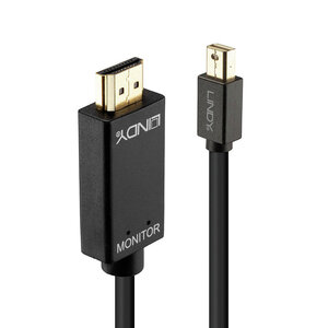 DisplayPort Anschlusskabel HDMI/MiniDisplayPort Stecker/Stecker Schwarz 3m