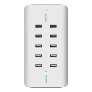 10-Port USB-Ladestation,120W, 2,4A pro Port, Weiß 10-Port USB-Ladestation,120W, 2,4A pro Port, Weiß