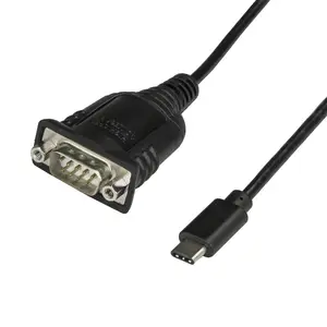 USB-C auf Seriell Adapter mit COM Retention USB-C/DB-9 Stecker/Stecker Schwarz 0,4m USB-C auf Seriell Adapter mit COM Retention USB-C/DB-9 Stecker/Stecker Schwarz 0,4m