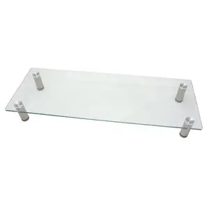 Glas-Monitor-Ständer rechteckig höhebverstellbar Glas-Monitor-Ständer rechteckig höhebverstellbar