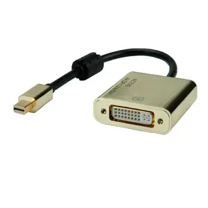 Gold DisplayPort Adapter Mini DisplayPort/DVI-I Stecker/Buchse Schwarz/Gold 0,1 m Gold DisplayPort Adapter Mini DisplayPort/DVI-I Stecker/Buchse Schwarz/Gold 0,1 m