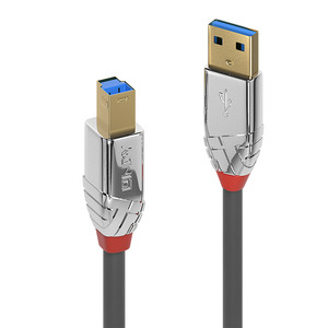Cromo Line USB 3.0 Anschlusskabel Typ A/Typ B Stecker/Stecker Grau 0,5m