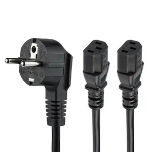 Y-Netzkabel Schuko CEE7/2xC13 Schwarz 2 m Y-Netzkabel Schuko CEE7/2xC13 Schwarz 2 m