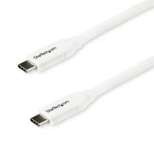 USB Ladekabel 5A USB-C/USB-C Männlich/Männlich Weiß 2m USB Ladekabel 5A USB-C/USB-C Männlich/Männlich Weiß 2m