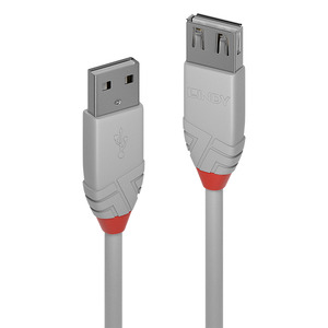 Anthra Line USB 2.0 Typ A Verlängerungskabel 5 m Grau