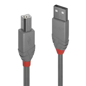 Anthra Line USB 2.0 Typ A an B Kabel 5 m Grau Anthra Line USB 2.0 Typ A an B Kabel 5 m Grau