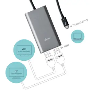 i-tec Thunderbolt 3 auf Dual HDMI Video Adapter Schwarz i-tec Thunderbolt 3 auf Dual HDMI Video Adapter Schwarz