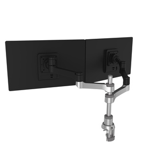 R-GO Zepher 4 Twin Monitorarm silber