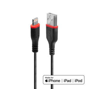 USB Kabel USB-A/Lightning Stecker/Stecker Schwarz 1m