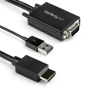 VGA auf HDMI/USB-Audio Adapterkabel Stecker/Stecker Schwarz 2m VGA auf HDMI/USB-Audio Adapterkabel Stecker/Stecker Schwarz 2m