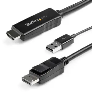 HDMI auf DisplayPort Adapterkabel DisplayPort/HDMI+USB Stecker/Stecker Schwarz 3m HDMI auf DisplayPort Adapterkabel DisplayPort/HDMI+USB Stecker/Stecker Schwarz 3m