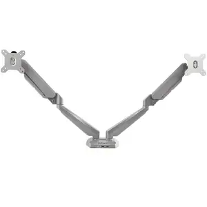 Doppel Monitorarm mit Schreibtischmontage Eingebaute USB und Audio Anschlüsse Doppel Monitorarm mit Schreibtischmontage Eingebaute USB und Audio Anschlüsse
