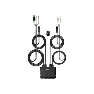 2 Port DisplayPort 1.2, USB Typ C, USB 2.0 & Audio Cable KVM Switch 2 Port DisplayPort 1.2, USB Typ C, USB 2.0 & Audio Cable KVM Switch
