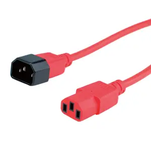 Stromverlängerungskabel C13/C14 Stecker/Buchse Rot 3m Stromverlängerungskabel C13/C14 Stecker/Buchse Rot 3m