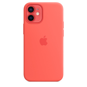 Silikon Case mit MagSafe für iPhone 12 Mini Zitruspink