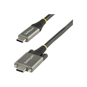 USB-C Kabel mit Schraubensicherung USB-C/USB-C Stecker/Stecker Schwarz 0,5m