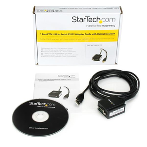 StarTech 1 Port FTDI USB to RS232 adaptorcable black 2,5 m