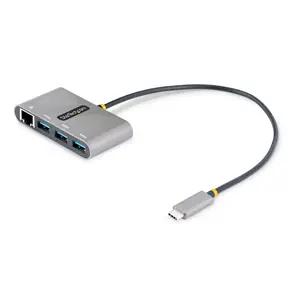 3-Port USB-C Hub with Ethernet, 3x USB-A Ports, Gigabit Ethernet, USB 3.0 5Gbps, Bus-Powered, USB Type-C Hub w/ GbE and 1ft/30cm Long Cable, Portable USB-C to USB-A Laptop Hub - USB Expansion Hub 3-Port USB-C Hub with Ethernet, 3x USB-A Ports, Gigabit Ethernet, USB 3.0 5Gbps, Bus-Powered, USB Type-C Hub w/ GbE and 1ft/30cm Long Cable, Portable USB-C to USB-A Laptop Hub - USB Expansion Hub