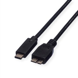 USB Kabel USB-C/MicroUSB-B Stecker/Stecker Schwarz 1m