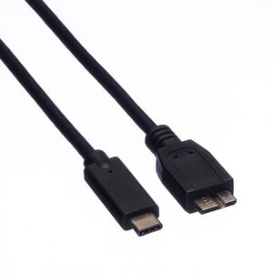 USB Kabel USB-C/MicroUSB-B Stecker/Stecker Schwarz 1m