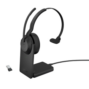 Evolve2 55 MS Mono Headset On-Ear Bluetooth Adapter USB-C via Bluetooth Schwarz