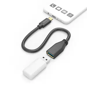 USB-Adapterkabel OTG USB-C-Stecker/USB-A Buchse 0,15m Schwarz USB-Adapterkabel OTG USB-C-Stecker/USB-A Buchse 0,15m Schwarz