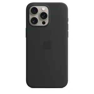 Silikon Case iPhone 15 Pro Max mit MagSafe schwarz Silikon Case iPhone 15 Pro Max mit MagSafe schwarz