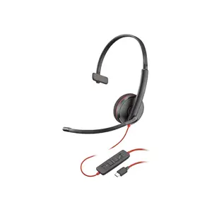 Poly Blackwire 3210 Mono USB-C Headset +USB-C/A Poly Blackwire 3210 Mono USB-C Headset +USB-C/A