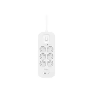 Connect Überspannungsschutz mit USB-C und USB-A Ports 650 J 6 AC-Ausgänge Typ F Typ F (Schuko) Weiß Universal Connect Überspannungsschutz mit USB-C und USB-A Ports 650 J 6 AC-Ausgänge Typ F Typ F (Schuko) Weiß Universal